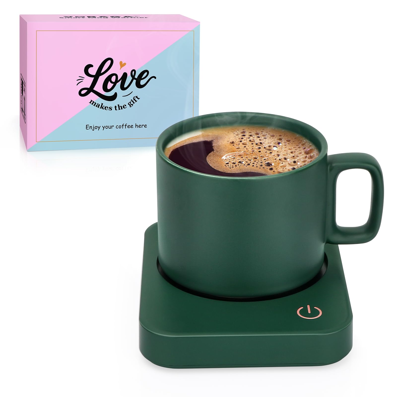 VOBAGA Coffee Mug Warmer for Desk with Auto Shut Off & 3-Temp Settings, Coffee Cup Warmer with Smart Safety Alert Home Office Accessory, Perfect for Coffee, Tea, Milk (No Mug)