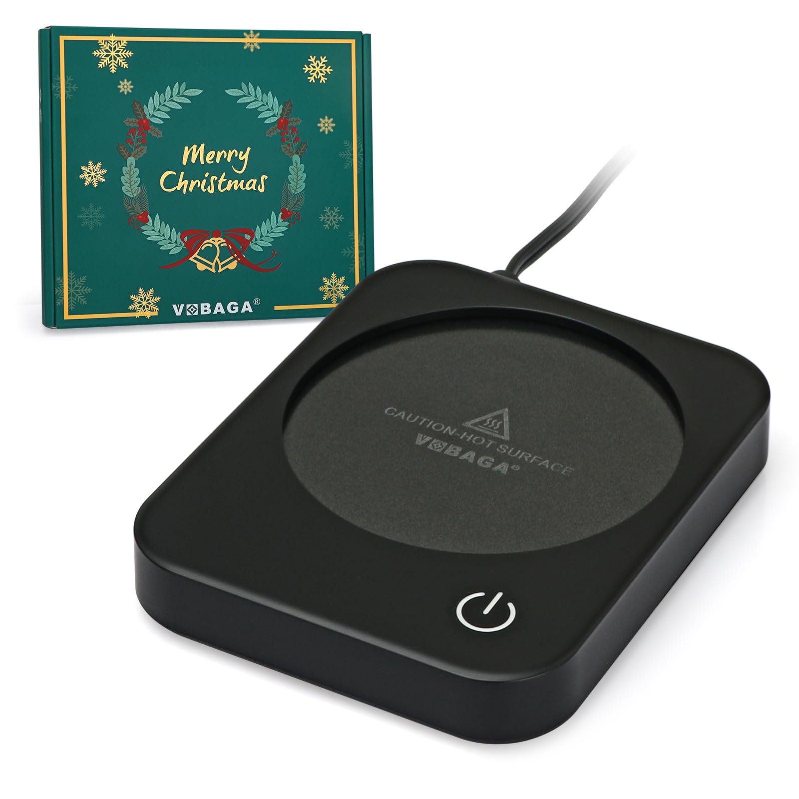 VOBAGA Coffee Mug Warmer for Desk with Auto Shut Off & 3-Temp Settings, Coffee Cup Warmer with Smart Safety Alert Home Office Accessory, Perfect for Coffee, Tea, Milk (No Mug)