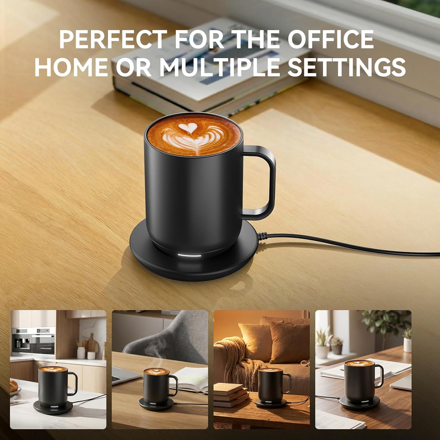 Charging Coaster 2 Compatible with Temperature Control Smart Mug 2 and 1/Travel Mug, Wireless Charger Power Dock Base for Home & Office