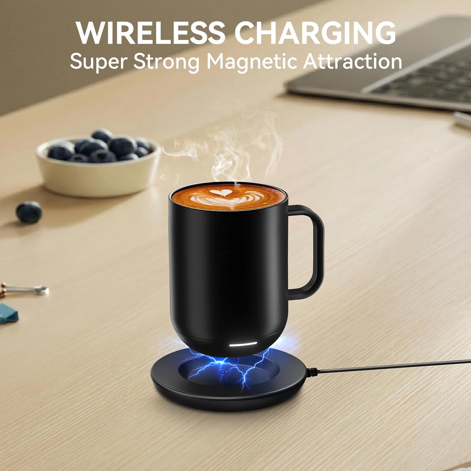 Charging Coaster 2 Compatible with Temperature Control Smart Mug 2 and 1/Travel Mug, Wireless Charger Power Dock Base for Home & Office