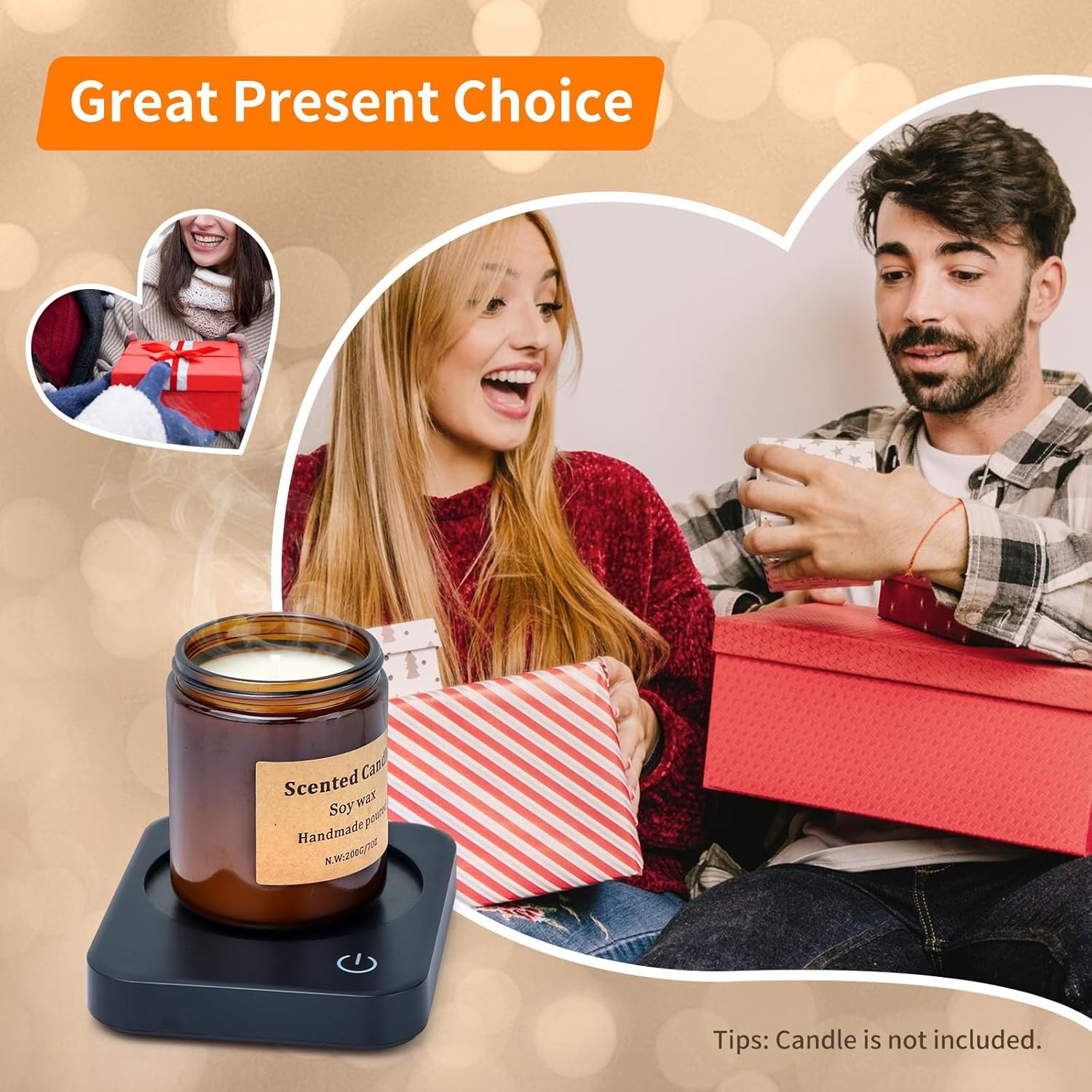 VOBAGA Coffee Mug Warmer for Desk with Auto Shut Off & 3-Temp Settings, Coffee Cup Warmer with Smart Safety Alert Home Office Accessory, Perfect for Coffee, Tea, Milk (No Mug)